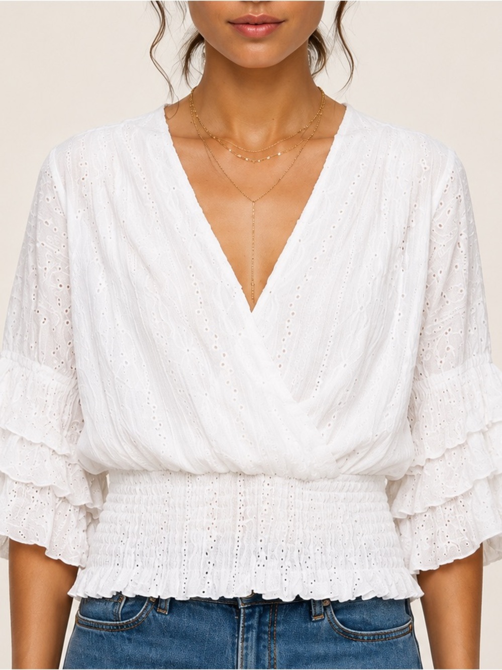 Anthropologie ruffled sleeves shirt top